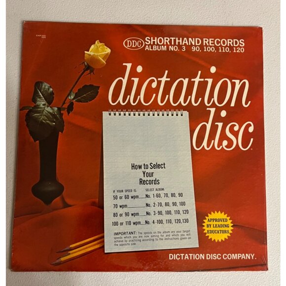 DDC Shorthand Records Album No. 3 LP 90-120 WPM Dictation Disc Co. New Sealed - Picture 1 of 2